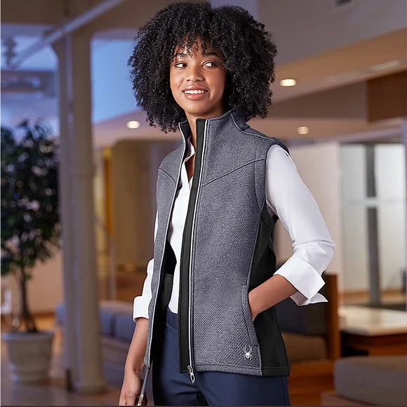 Spyder S17275 Ladies' Pursuit Vest black heather gray large NWT - Picture 7 of 15